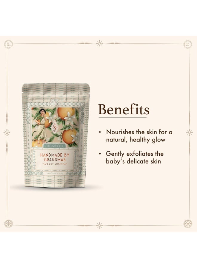 Old School Rituals Handmade by Grandmas Baby Ubtan (Natural Bath Powder) | 250 Grams | Blend for Gentle Exfoliation & Nourished Skin | Ubtan for Kids | Baby Bath Powder for Glowing Skin, Tan Removal, & Skin Lightening| Pure & Natural Ingredients - Image 2